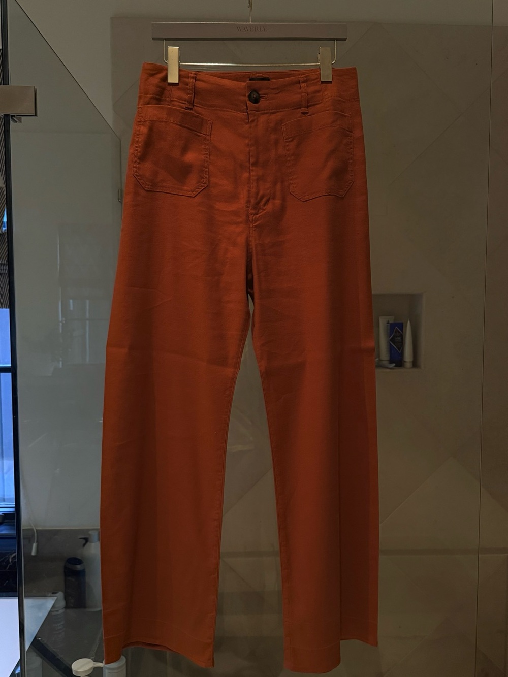 Anthropologie Maeve Colette Linen Dark Orange Pants 30” inseam